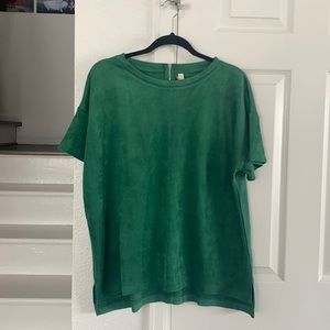 BNWT Emerald green Wishlist suede top M/L